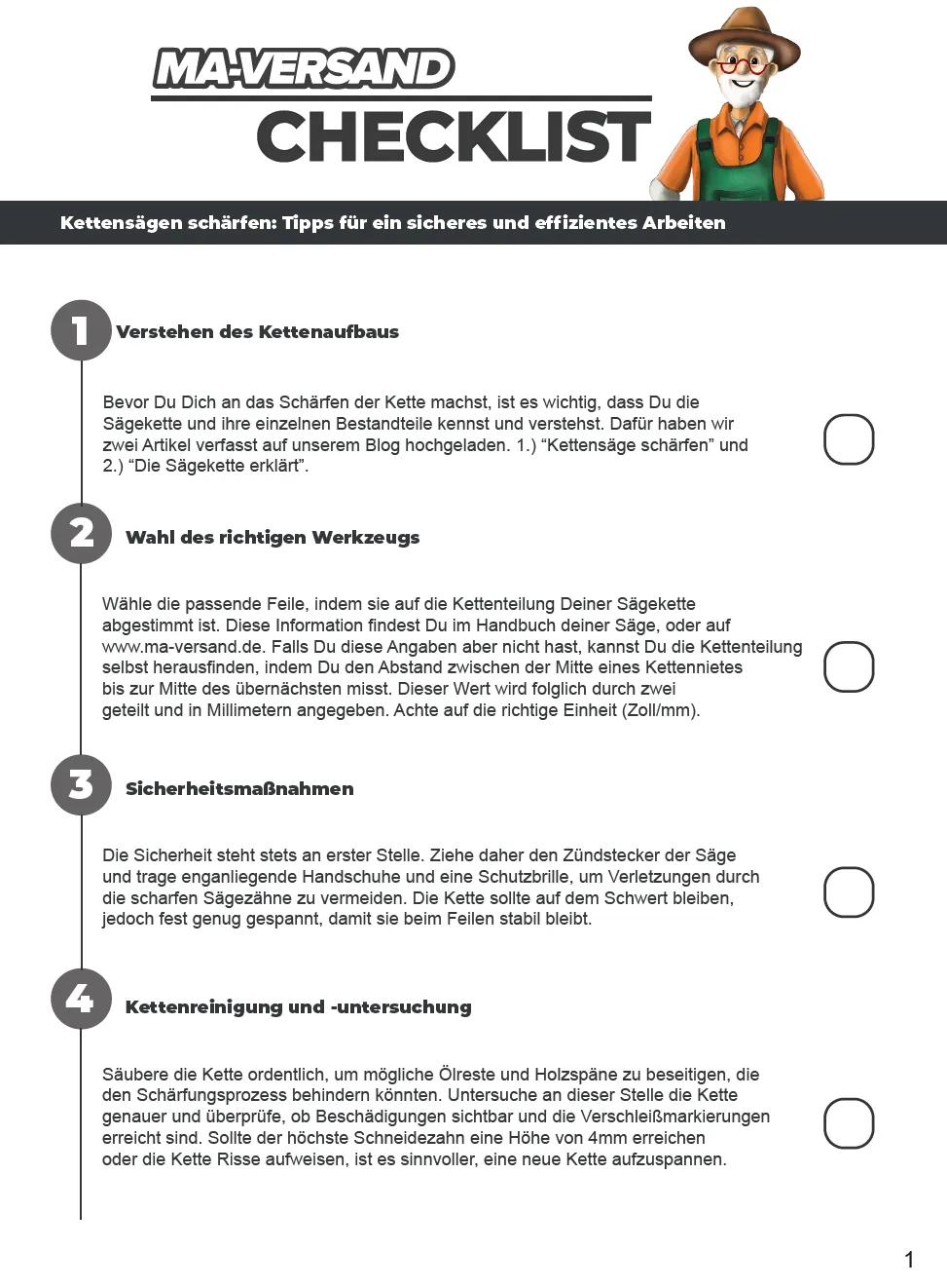 Vorschau der MA-Versand Checkliste Kettensägen schärfen Vorschau der MA-Versand Checkliste Kettensägen schärfen