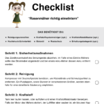 Checklist, Checkliste, Rasenmäher richtig einwintern, Notizen, To-Do List